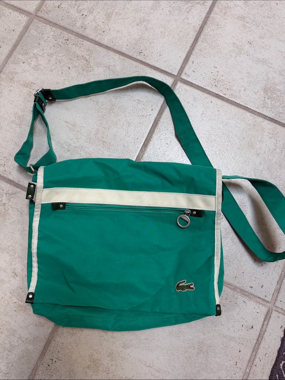 Vintage Lacoste Green Crossbody Messenger Bag